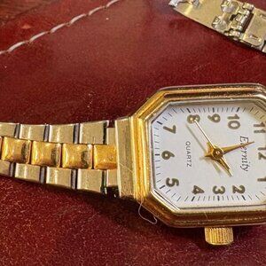 Women's 18mm Two Tone Eternity Watch, Adjustable Band